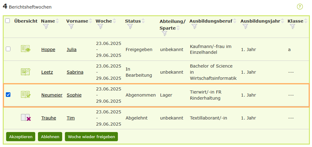 Ausbilder - Azubi im Berichtsheft auswählen - Schnellansicht_de.png
