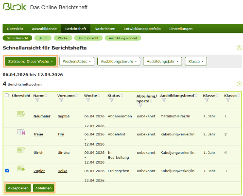 Berufsschullehrer - Schnellansicht im Berichtsheft_de.png