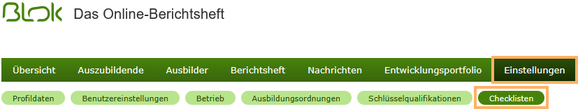 Navigationsleiste - Einstellungen - Checklistenmodul_de.png