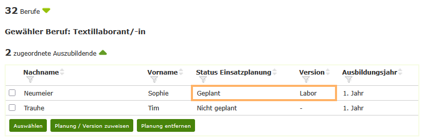 Einsatzplanung - Planung Auszubildende - Zugewiesene Version in der Tabelle_de.png