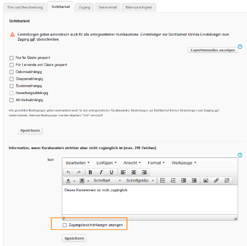 Kurseditor - Zugangsbeschränkungen ausblenden_de.png