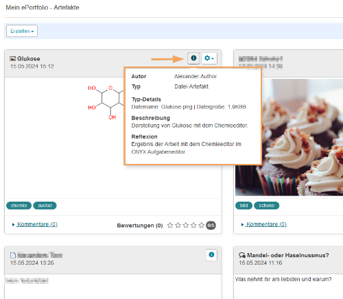 ePortfolio - Artefakt Detailinformationen
