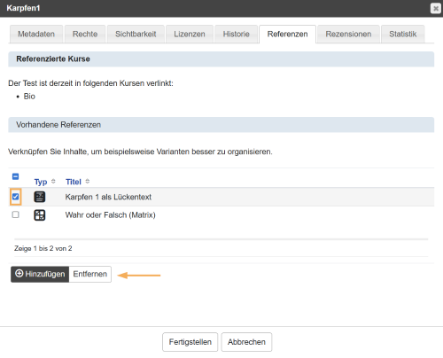 Referenzen - Referenz entfernen_de