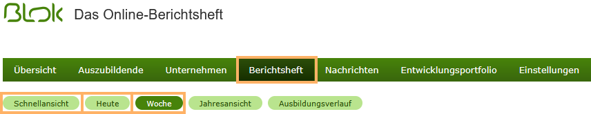 Externe Ausbilder - Navigationsleiste Bereiche des Berichtsheftes_de.png