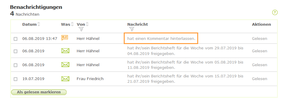 Externe Ausbilder - Benachrichtigung zu einem Kommentar auf der Übersichtsseite_de.png
