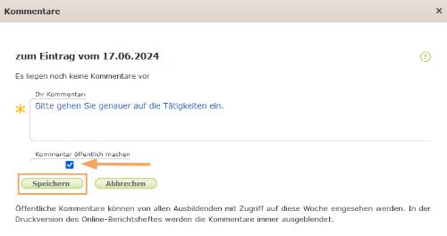 Externe Ausbilder - Kommentar im Berichtsheft verfassen_de.png