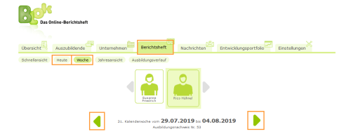 Externe Ausbilder - Wechsel zwischen Wochen im Berichtsheft_de.png