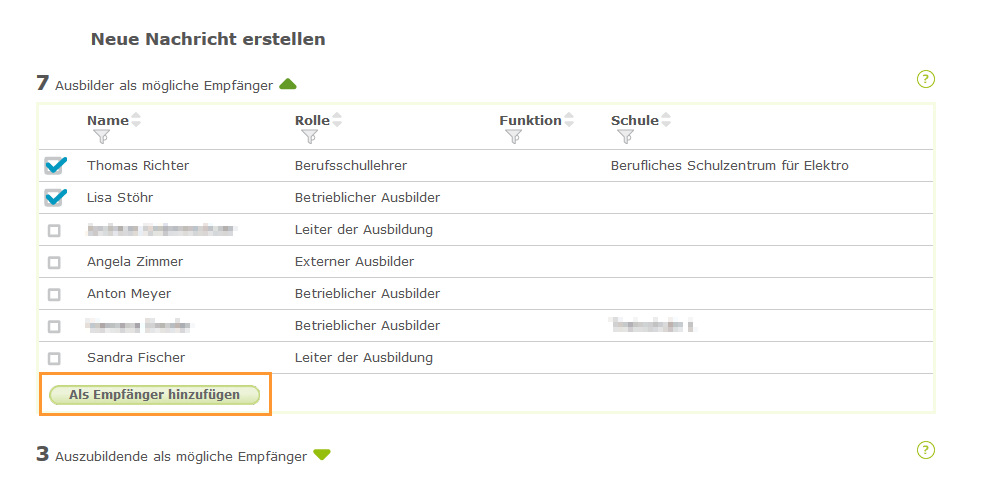 Externe Ausbilder - Auszubildenden oder Ausbilder zur Empfängerliste hinzufügen_de.png