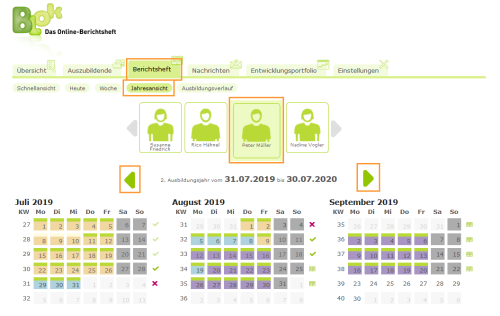 Ausbilder - Jahresansicht im Berichtsheft_de.png