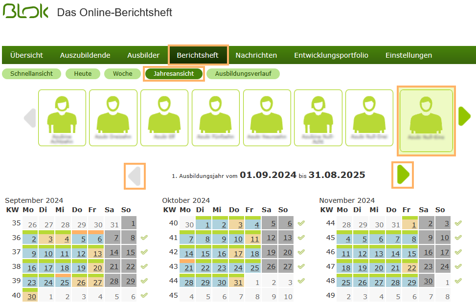 Ausbilder - Jahresansicht im Berichtsheft_de.png
