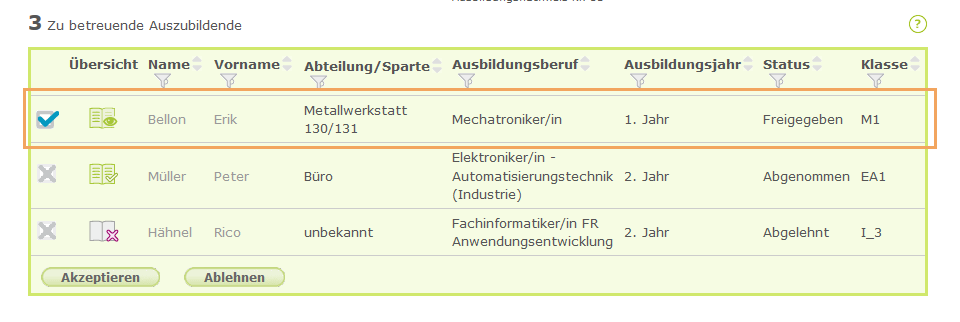 Ausbilder - Azubi im Berichtsheft auswählen - Schnellansicht_de.png