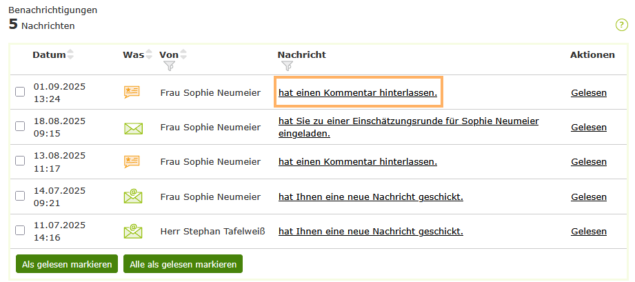 Betriebliche Ausbilder - Benachrichtigung zu einem Kommentar auf der Übersichtsseite_de.png