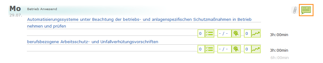 Betriebliche Ausbilder - Grünes Kommentarsymbol im TF_de.png