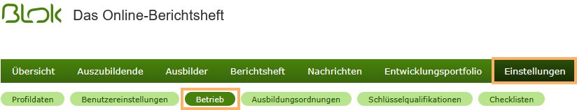 Navigationsleiste Ausbildungsleiter - Einstellungen Betrieb_de.png