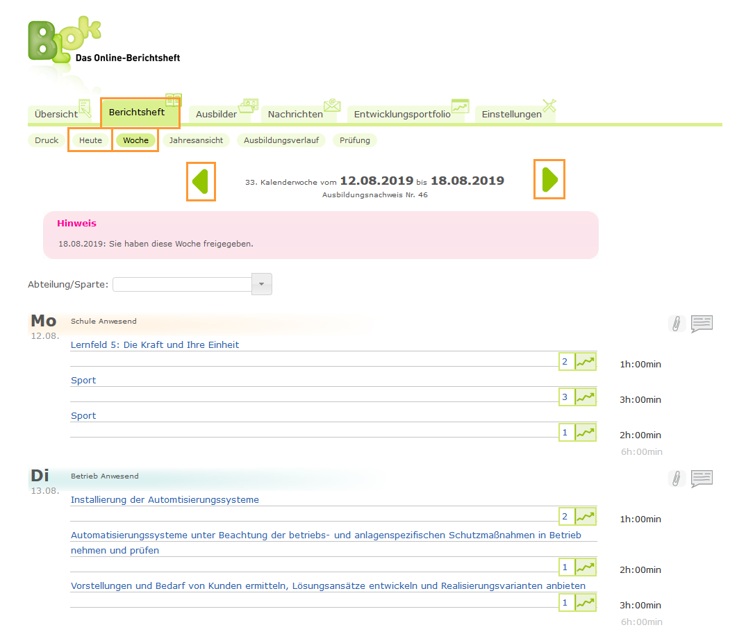 Auszubildende - Zwischen den Berichtsheftwochen wechseln_de.png