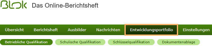 Auszubildende - Navigationsleiste - Entwicklungsportfolio_de.png