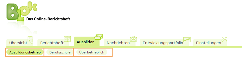 Auszubildende - Drei Bereiche im Tab Ausbilder_de.png