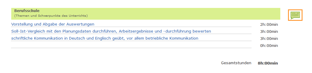 Berufsschullehrer - Ansicht grünes Kommentar-Icon im Wochenformat_de.png