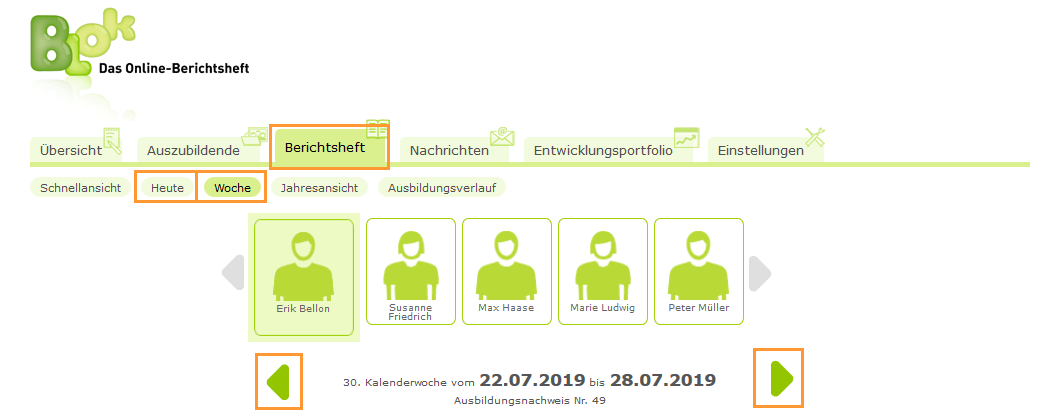 Berufsschullehrer - Wechsel zwischen Wochen im Berichtsheft_de.png