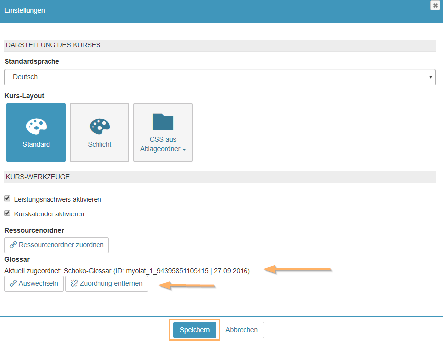 Kurseinstellungen - zugeordnetes Glossar_de.png