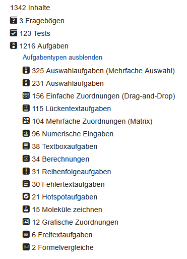 Aufgabenpool Chemie - Aufgabenanzahl März 2026_de.png